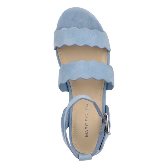 MARC FISHER Womens Blue 1-1/2" Platform Fayme Wedge Slingback Sandal 11 M - Picture 3 of 4